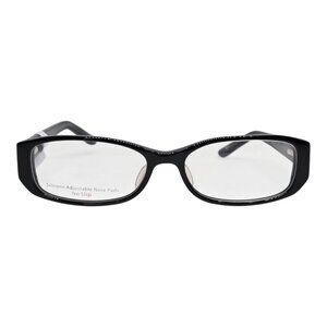 Black Rectangle Eyeglass Frames With Rhinestone Detail  54-16-135